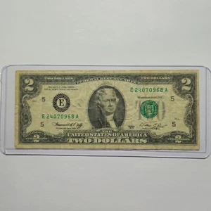 1976 ($2) Two Dollar Bill in Hard Sleeve - Circulated - (B380) - SHIPS FREE - Picture 1 of 10