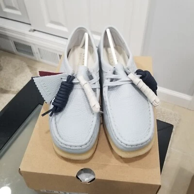 Clarks Wallabee Womens Blue leather Oxfords Lace Ups Casual Shoes - Size 9 Wmn's - Image 1 of 4