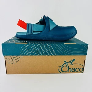 Zoccoli Chaco Chillos donna taglia 8 scarpe mule slide Eur 38 blu oceano nuovi con scatola - Foto 1 di 7