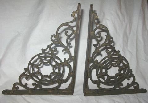 Window Corners Door Corbels Brackets Vintage Cast Iron Metal Circle & Star Cover