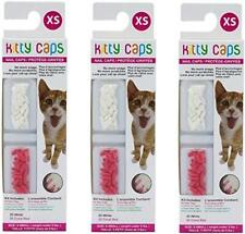 Kitty Caps Nail Caps for Cats Pure White and Coral Red, 40 Count, 3 Pack Safe,