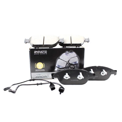 Akebono Euro Front Ceramic Slotted Brake Pad & Sensors For Audi A6 A7 A8 Quattro - Image 1 of 4