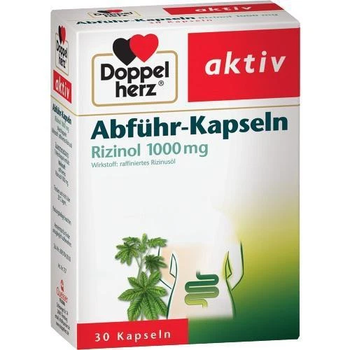 QUEISSER PHARMA GMBH & CO. KG DOPPELHERZ Abführ-Kapseln Rizinol 1.000 mg 30 St PZN 1534672