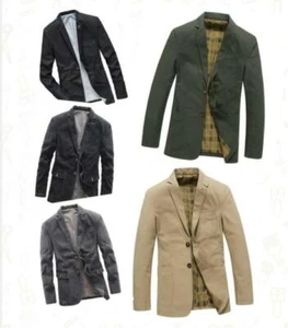 Hot Men slim suits cotton jacket business coat casual thin blazer tops outwear - Picture 1 of 30