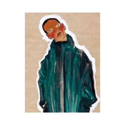 Egon Schiele, Boy in Green Coat, 1910, Canvas Print, 18" x 24" + Border Foto 1 de 4