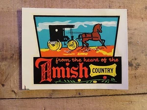 Vintage Herz von AMISH Land Pennsylvania PA Staat Reise Souvenir Aufkleber  - Bild 1 von 1