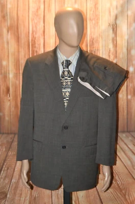 Traje Hickey Freeman Hombre Loro Piana Zelander Gris y Negro Talla 41R Wst 36x29 Foto 1 de 4