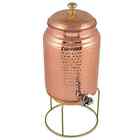 Pure Hammered Copper Water Dispenser With Stand 5 Ltr. Copper Matka Tank Vessel