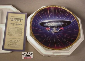 Placa de coleccionista Star Trek TNG USS Enterprise 1701 D Hamilton sin usar, en caja The Voyagers #2 - Imagen 1 de 5