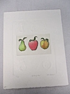 IMPRESIÓN FIRMADA R.H. BADEAU EDICIÓN LIMITADA "FRUTOS DEL TRABAJO" - Imagen 1 de 5
