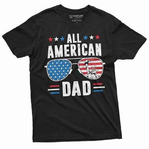 Men's Father's Day 4th of July All American dad T-shirt Father Patriotic Shirt - Picture 1 of 8