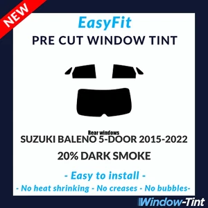 EasyFit Static Pre Cut Tint For Suzuki Baleno 5-door 2015-22 - 20% Dark Rear - Picture 1 of 3