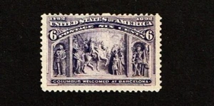 1893 U.S. COLUMBIAN EXPO Issue 6c Purple WELCOME  Sc#235 M/NG See Note - Picture 1 of 1