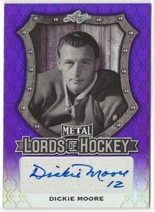 2016-17 Leaf Metal Lords of Hockey Prismatic Purple #LHDM1 Dickie Moore 3/7 - Imagen 1 de 2
