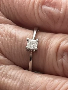 Platinum Solitaire Ring And Half Eternity Diamond Rings . .35 Ct Main Stone. - Picture 1 of 6