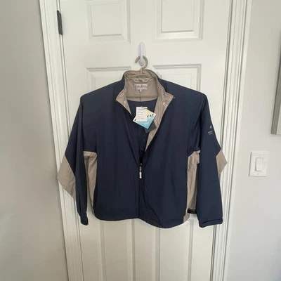 Cortavientos de golf Tehama grande azul marino/beige cremallera completa nuevo con etiquetas Foto 1 de 4
