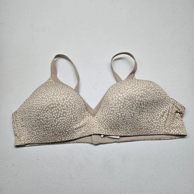 Warners Women Bra 36B Beige Spotted T Shirt Wireless Lightly Lined - Image 1 of 4