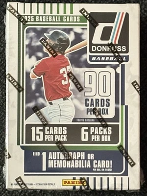 Béisbol Panini Donruss 2025 sellado de fábrica paquete de 6 bláster caja 90 tarjetas 1 hit Foto 1 de 4