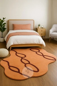 Irregular Hand Tufted Wool Rug 5x6 ft Home Decor Kids Rug Custom Handmade Carpet - Picture 1 of 7