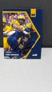 2025 Onit Athlete Michigan Wolverines Football Signed Card  Chibi Anwunah - Picture 1 of 1