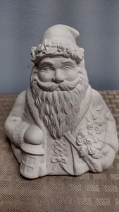 Old World Santa Claus Bust St Nick READY TO PAINT Ceramic Bisque Figurine UNUSED - Picture 1 of 8