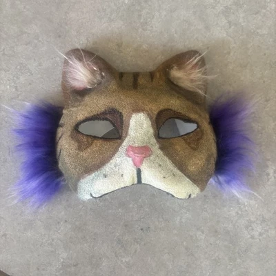 Therian Brown and Purple Cat mask, made high quality, + goodies - Image 1 of 4