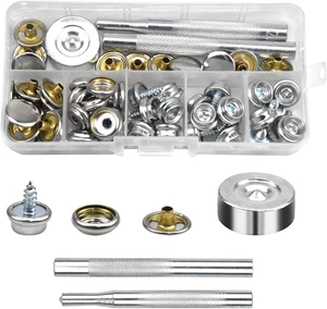 20 Set Druckknöpfe, Snaps Fastener Mit Schraub, Edelstahl Druckknopf Zum - Bild 1 von 12