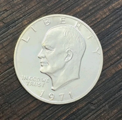 1971-S S/S Eisenhower Silver Dollar Rpm, 40% Silver. MS Condition. - Image 1 of 4