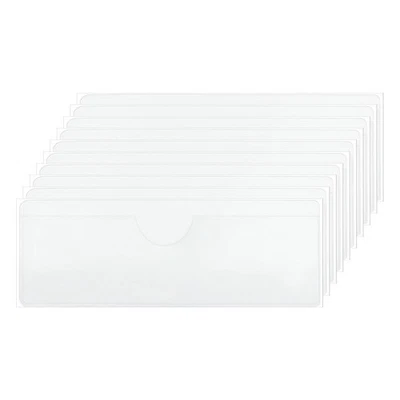 35 Pcs Self Adhesive Index Card Pockets with Top Open, 4.3" x 1.2" Label Holder Foto 1 de 4