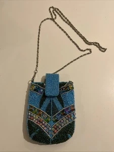 Charming Vintage Heavily Beaded Mini Purse Bag - Picture 1 of 8