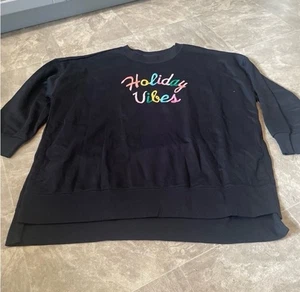 Old Navy Nwt Embroidered Holiday Vibes Sweatshirt Size 2X - Picture 1 of 4