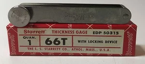 Starrett Thickness Gage. 0.002 - 0.024 Imperial, 26 Leaf 66T - Picture 1 of 2