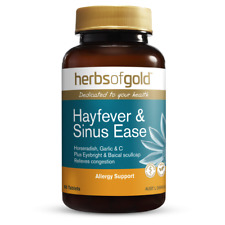Herbs of Gold Hayfever & Sinus Ease 60 Tablets Garlic, Horseradish + C Vegan