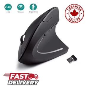 Ergonomic Vertical Wireless Mouse 2.4GHz Optical with 6 Buttons Adjustable DPI - Picture 1 of 6