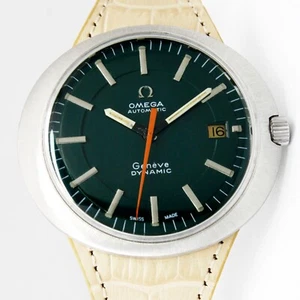Vintage Omega Genève Dynamic Date 41mm Automatic Green Dial Watch C. 1968 - Picture 1 of 13
