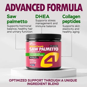 Improved Complex Saw Palmetto for Women w/ DHEA Collagen Peptides DHT Blocker - Picture 1 of 9