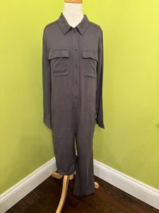 GB Girls Size M 8-10 Gray Mechanic Style Button Up Jumpsuit - Picture 1 of 11