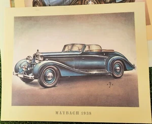 Auto Maybach 1938 Oldtimer Kunstdruck Vintage Car Plakat Poster Bild 37,5x30,5cm - Bild 1 von 7