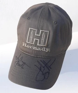 HORNADY Ammo Sage Green Ball Cap Adjustable Embroidered 100% Cotton 2 Autographs - Picture 1 of 11