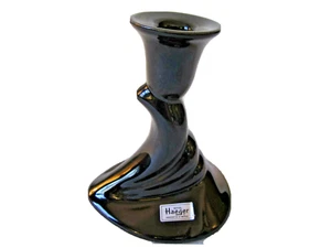 ROYAL HAEGER BLACK CANDLESTICK CANDLE HOLDER ART DECO 6" ORIGINAL LABELS 1993 - Picture 1 of 9