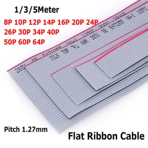 Cavo a nastro piatto grigio passo 1/3/5M 8/10/12-64 pin 1,27 mm per connettore FC da 2,54 mm - Foto 1 di 18