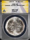 1989 $5 Canadian Maple Leaf MS 68 Cameo ANACS # 7666066 + Bonus