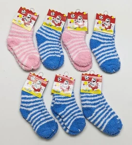 Kid's Fuzzy Winter Crew Socks Lot (H) - 7 Pairs - Size 7-10 - Picture 1 of 1