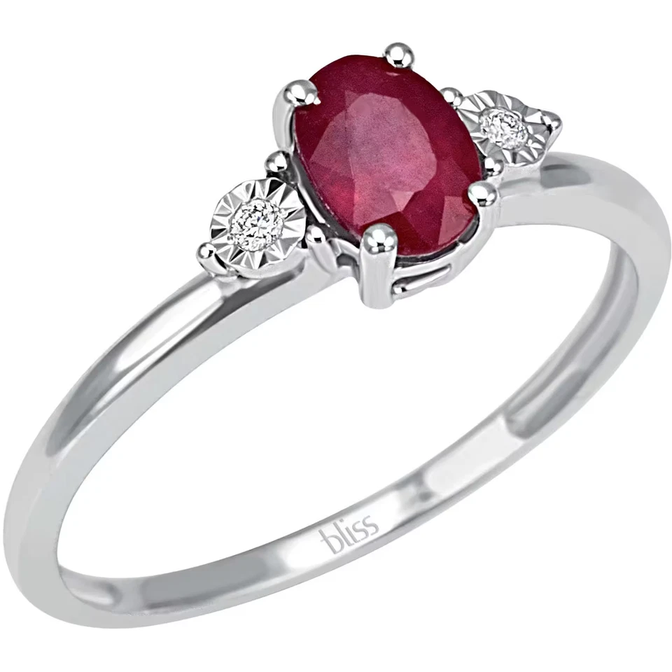 BLISS, ANELLO RUBINO E DIAMANTI ORO BIANCO 18KT (20069902) - Immagine 1 di 1