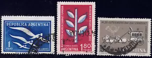 1957-62 Argentina SC# C70-C81 - Birds Carrying Letter - 3 Different Stamps -Used - Picture 1 of 2