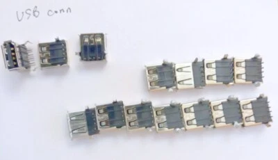 USB CONNETTORE A SALDARE USB 2.0 TIPO A FEMMINA 4 PIN PCB - 10pz - Immagine 1 di 2
