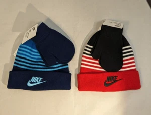 New Nike Youth Beanie and Mittens 2 Piece Set Size 2/4T Choose your Color - Picture 1 of 7
