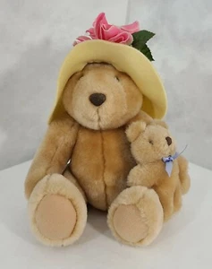 Peluche marrón sello distintivo Momma Bear Bernadette Cuddlesworth y bebé Fuzzmore 8 pulgadas - Imagen 1 de 9