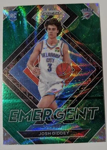 2021-22 Panini Prizm Emergent Green Prizm #7 Josh Giddey RC OKC Thunder - Picture 1 of 2