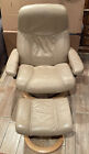 Ekornes Stressless Paloma Leather Adjustable Recliner Chair And Ottoman Large